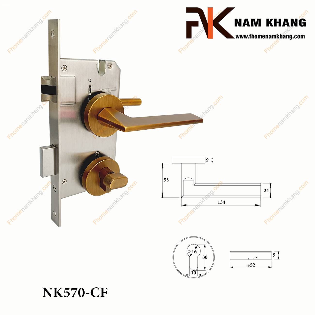 Khóa cửa phân thể bằng hợp kim cao cấp NK570-CF | F-Home NamKhang