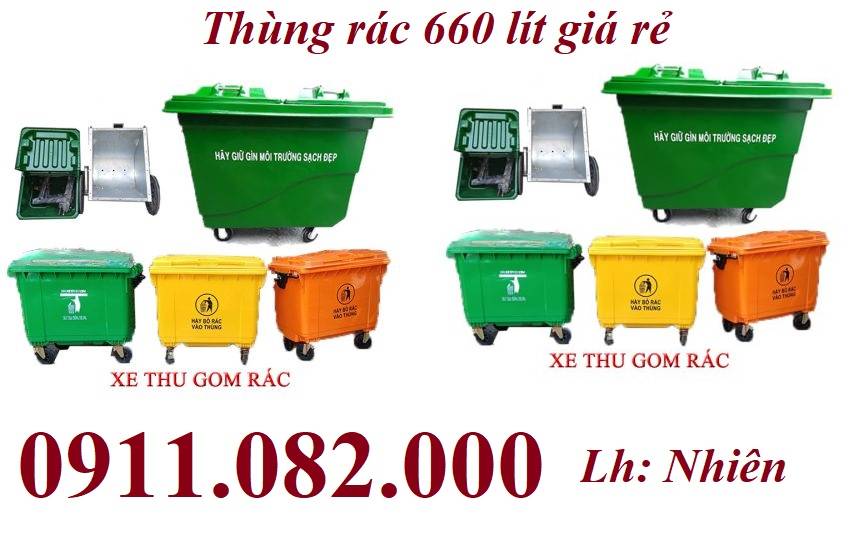 Mua thùng rác ở đâu giá rẻ- thùng rác 120 lít 240 lít 660 lít giá rẻ toàn miền tây- lh 0911082000