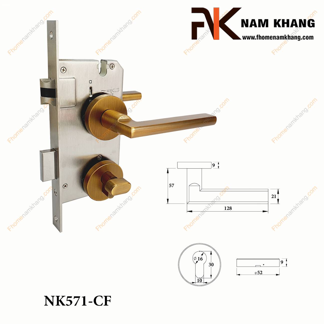 Khóa cửa phân thể bằng hợp kim cao cấp NK571-CF | F-Home NamKhang