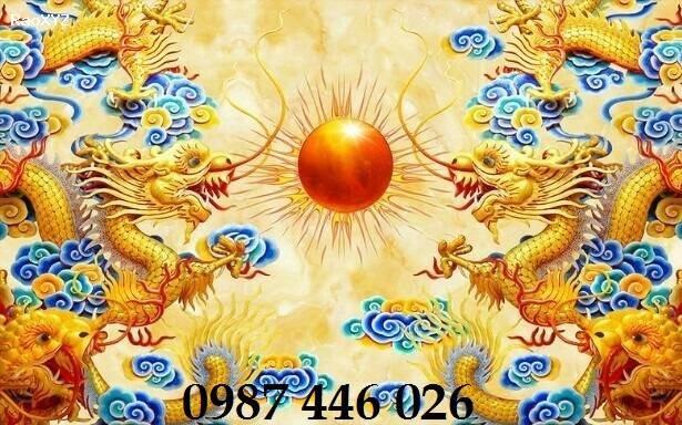 Gạch tranh rồng vàng HP086622