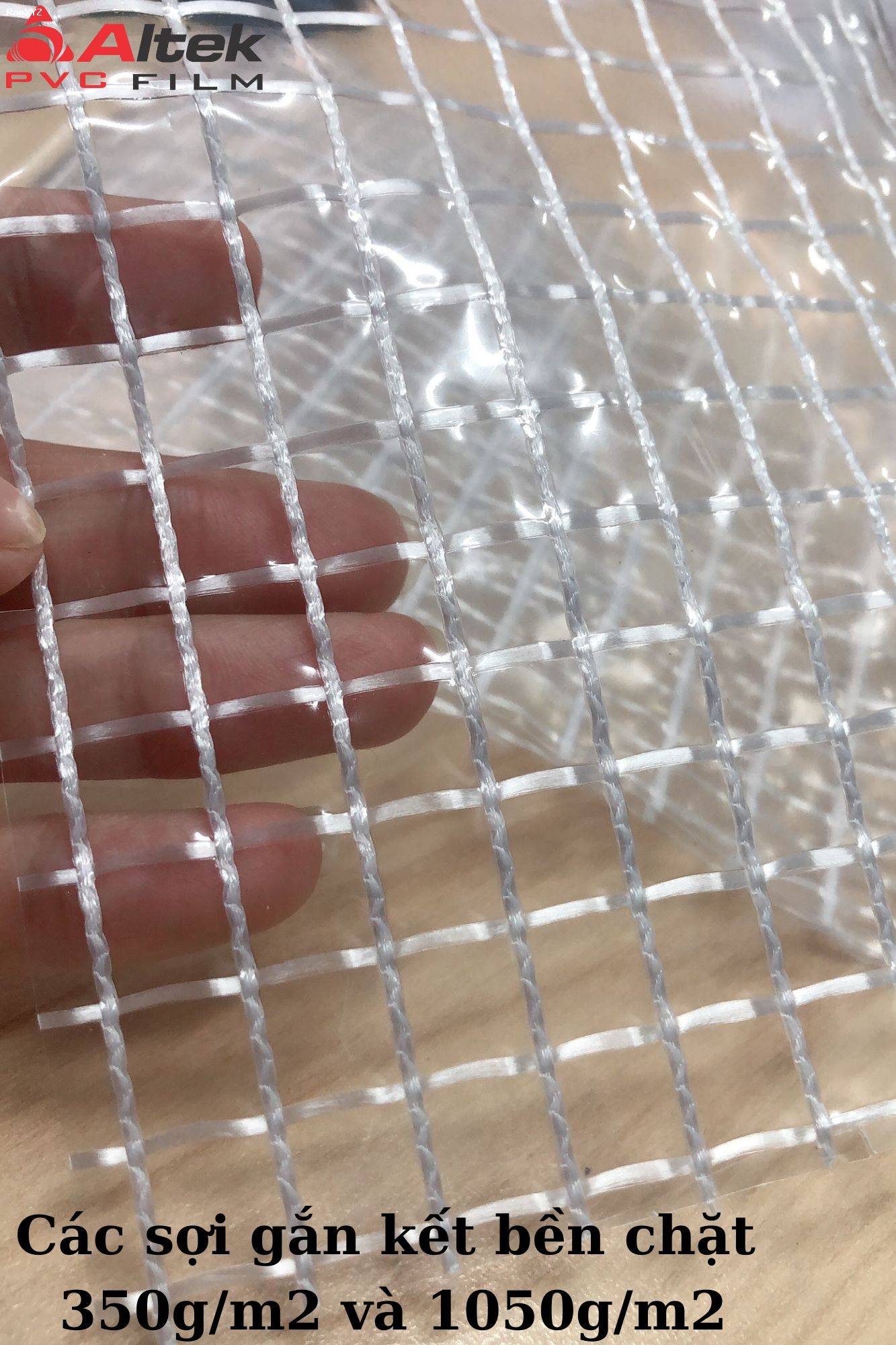màng nhựa pvc trong dẻo có sợi polyester