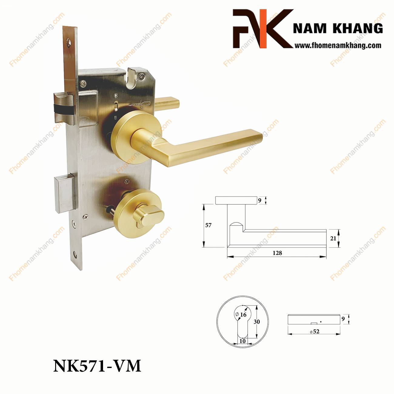 Khóa cửa phân thể hợp kim cao cấp NK571-VM | F-Home NamKhang