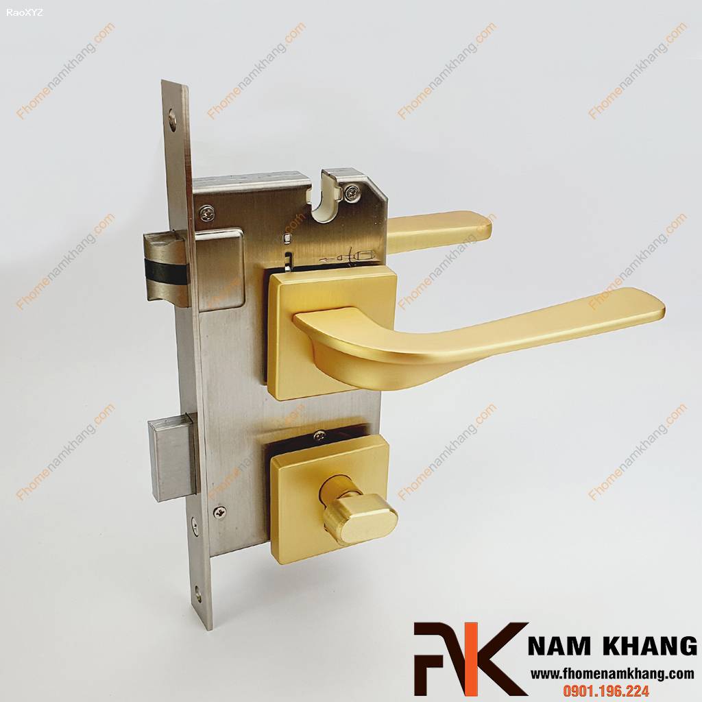 Khóa cửa phòng dạng trơn màu vàng mờ NK572-VM | F-Home NamKhang