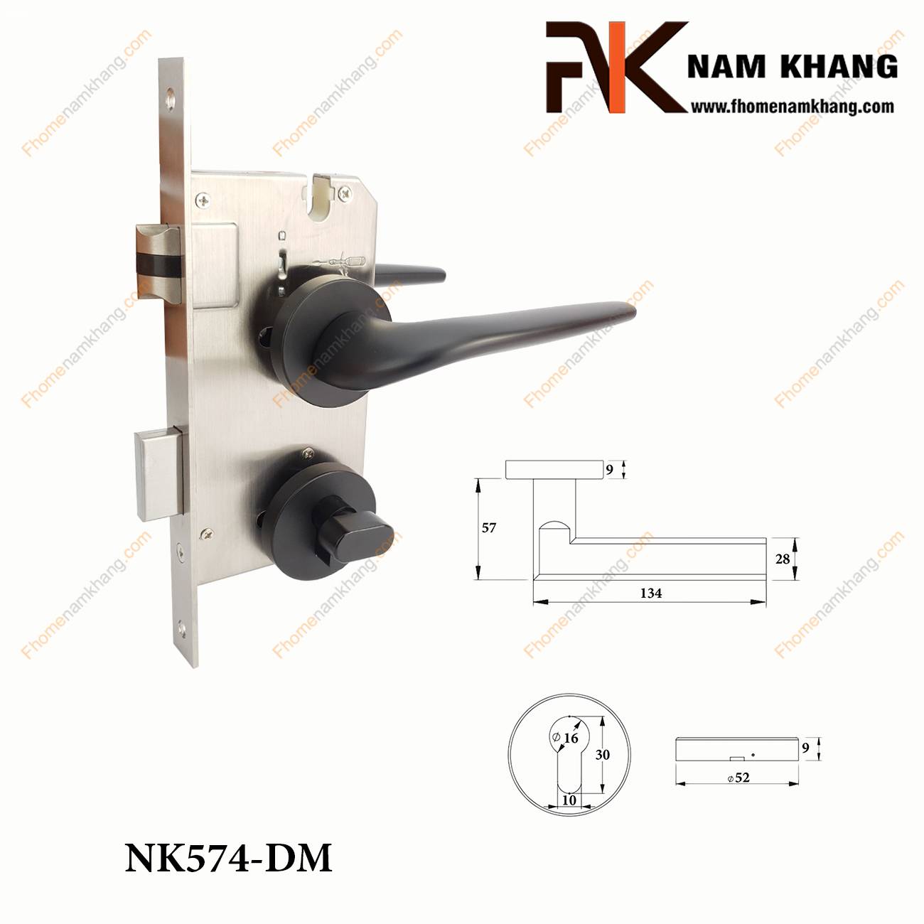 Khóa cửa phân thể hiện đại bằng hợp kim cao cấp NK574-DM | F-Home NamKhang