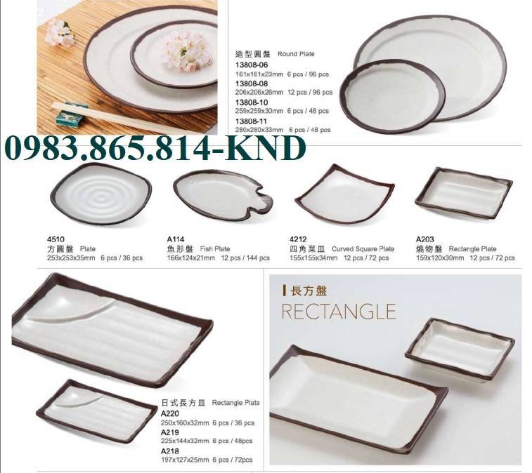 Bát đĩa melamin cao cấp cho nhà hàng chính hãng, bát đĩa nhà hàng KND