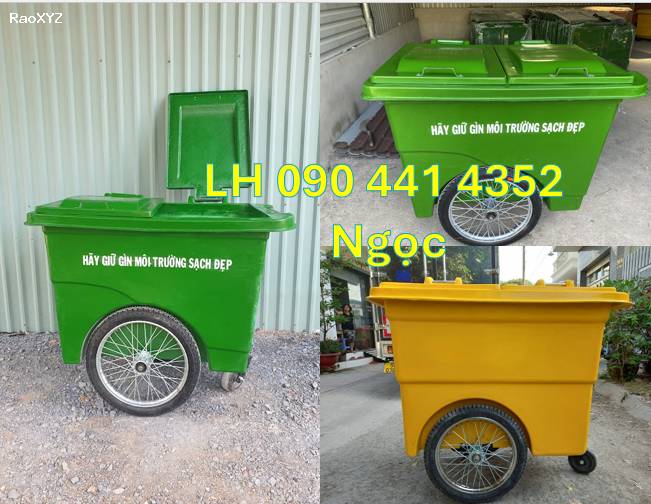 Thùng rác composite 660 lít, sản xuất xe thu gom rác 1000 lít, thùng rác y tế 660 lít nhựa HDPE
