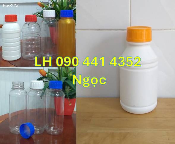 Bình nhựa 1 lít đựng hoá chất, chai nhựa 500ml HDPE, chai nhựa 250ml đựng vi sinh, vỏ chai nhựa 100ml đựng cồn sát khuẩn