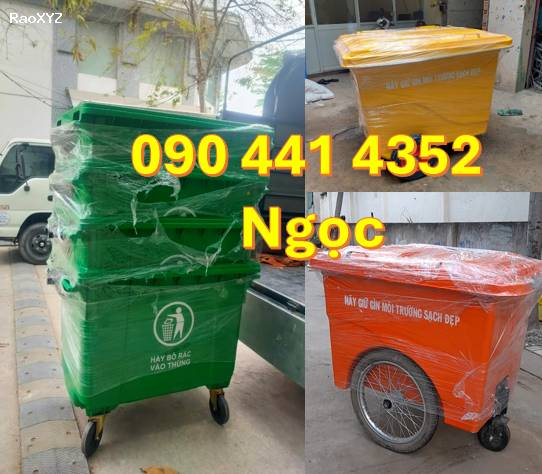 Xe thu gom rác y tế 660 lít, sản xuất xe thu gom rác 1000 lít HDPE, xe đẩy rác composite 660 lít theo yêu cầu TPHCM