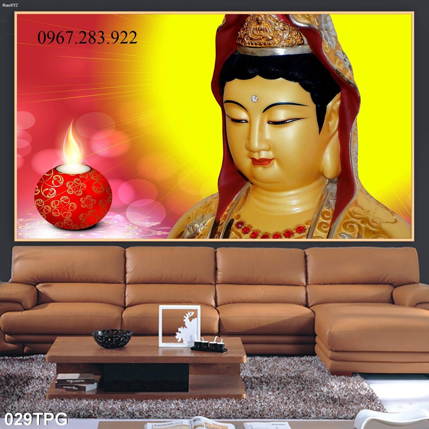 Tranh Phật giáo 3d trang trí- Tranh phòng khách