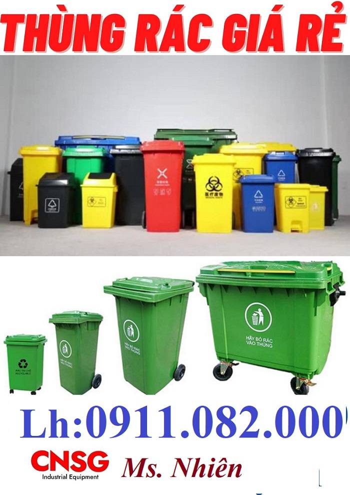 Mẫu thùng rác nhựa phổ biến- thùng rác 120L 240L 660L giá rẻ- lh 0911082000