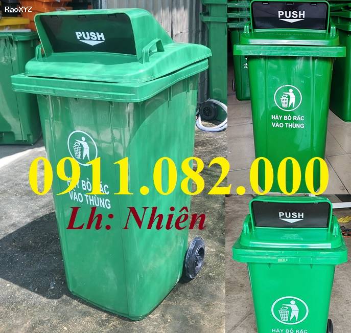 Mẫu thùng rác nhựa phổ biến- thùng rác 120L 240L 660L giá rẻ- lh 0911082000