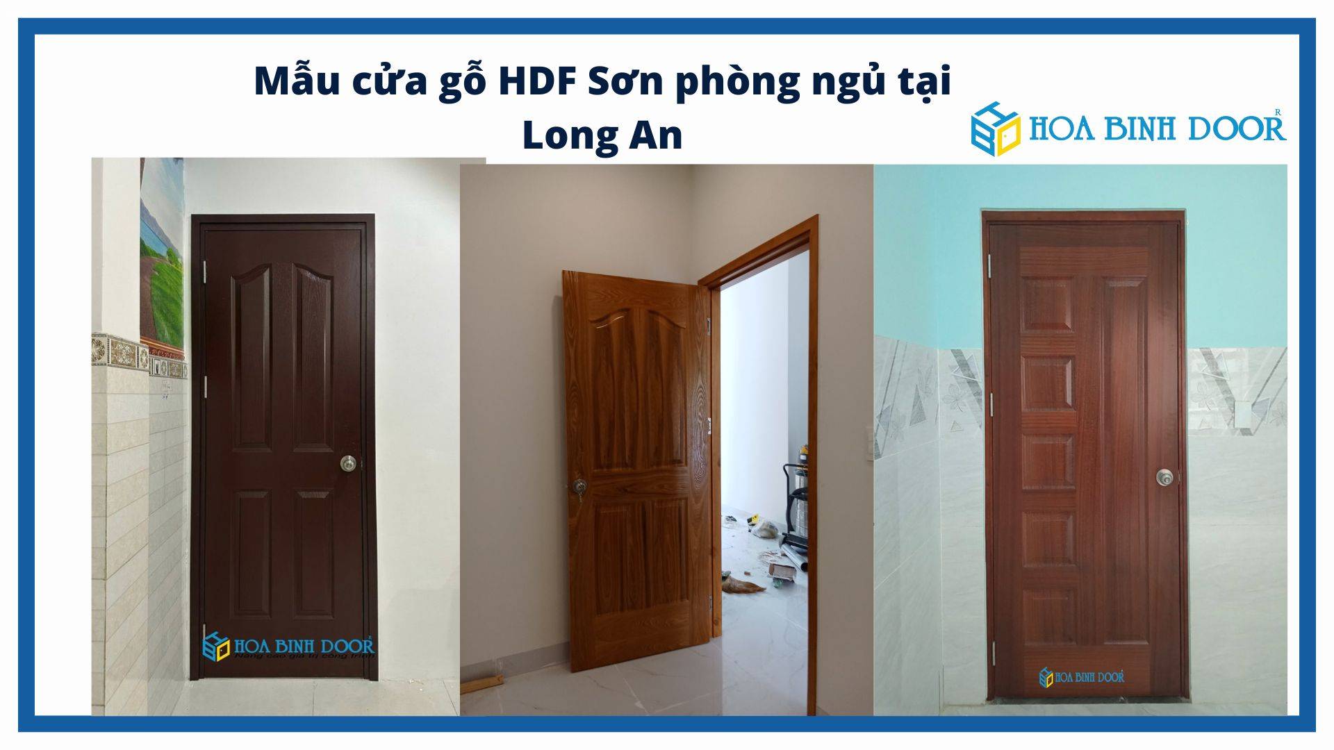 Mẫu cửa gỗ HDF Sơn phòng ngủ tại Long An