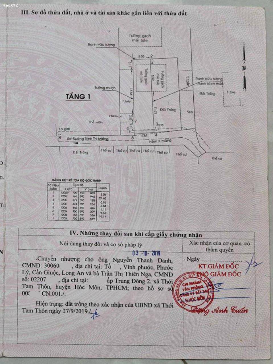 Bán nhà Nguyễn Thị Ngâu HM, 124m2, nở tiền, 2 Phòng ngủ, N6m, Đ. 5m giá 3.x tỷ