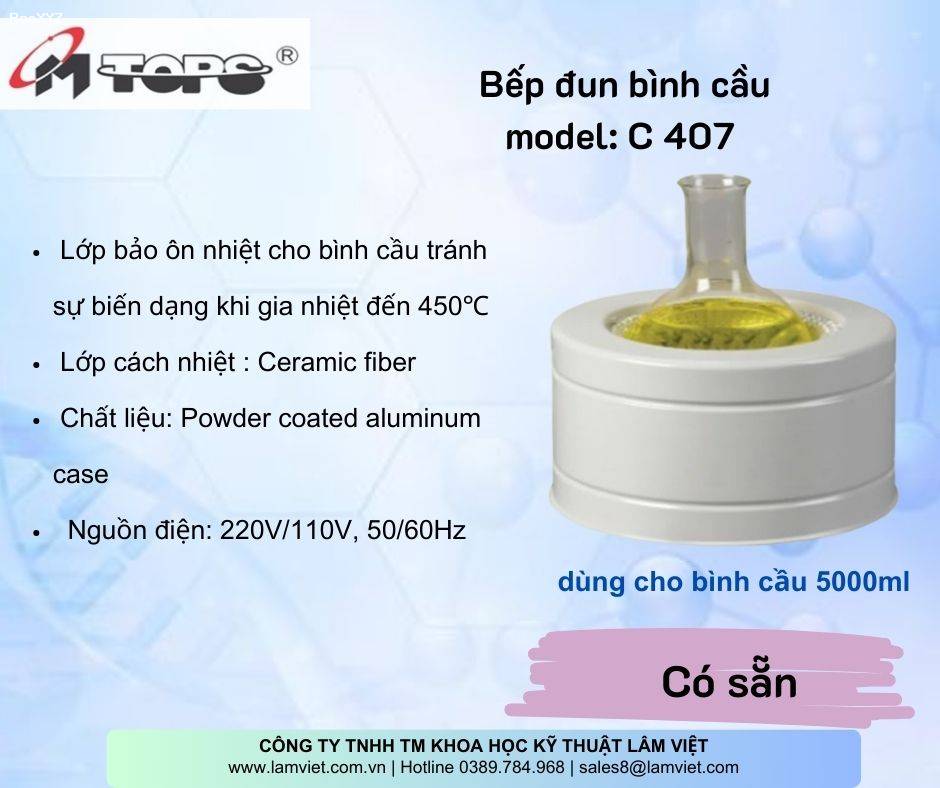 Bếp đun bình cầu (Hàng có sẵn)