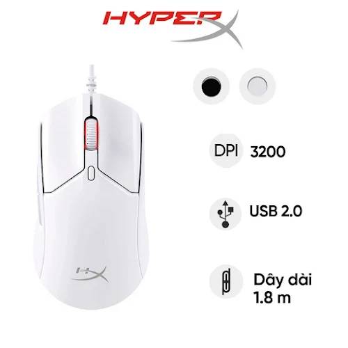 Chuột Gaming có dây HyperX Pulsefire Haste II White (6N0A8AA)