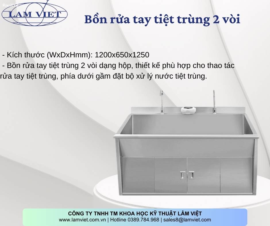 Bồn Rửa Tay Tiệt Trùng Y Tế Lâm Việt