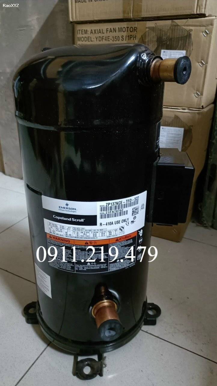 0911.219.479, cung cấp (block) máy nén lạnh Copeland 11.4HP ZP137KCE-TFD-522