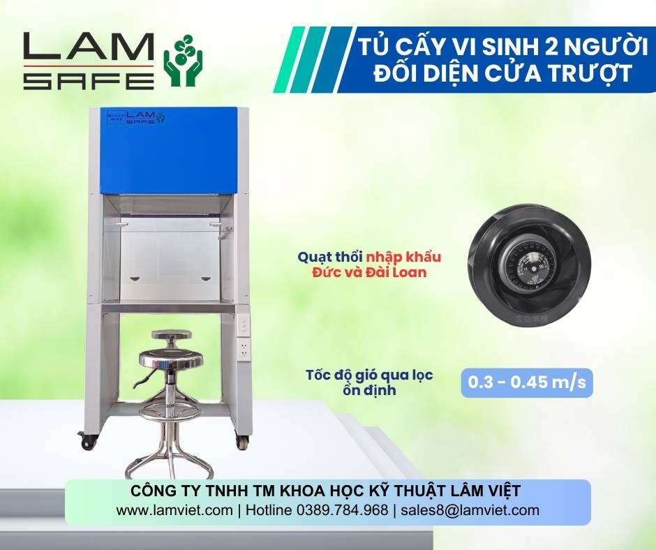 Tủ Cấy Vi Sinh Hai Người Đối Diện Cửa Trượt - Lâm Việt