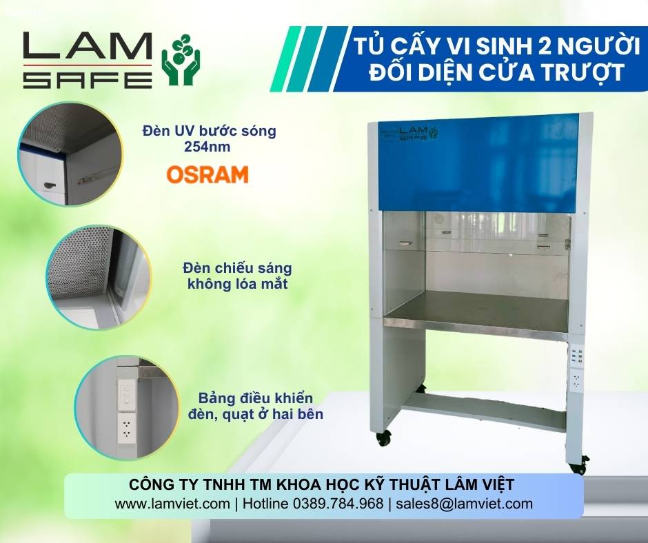 Tủ Cấy Vi Sinh Hai Người Đối Diện Cửa Trượt - Lâm Việt