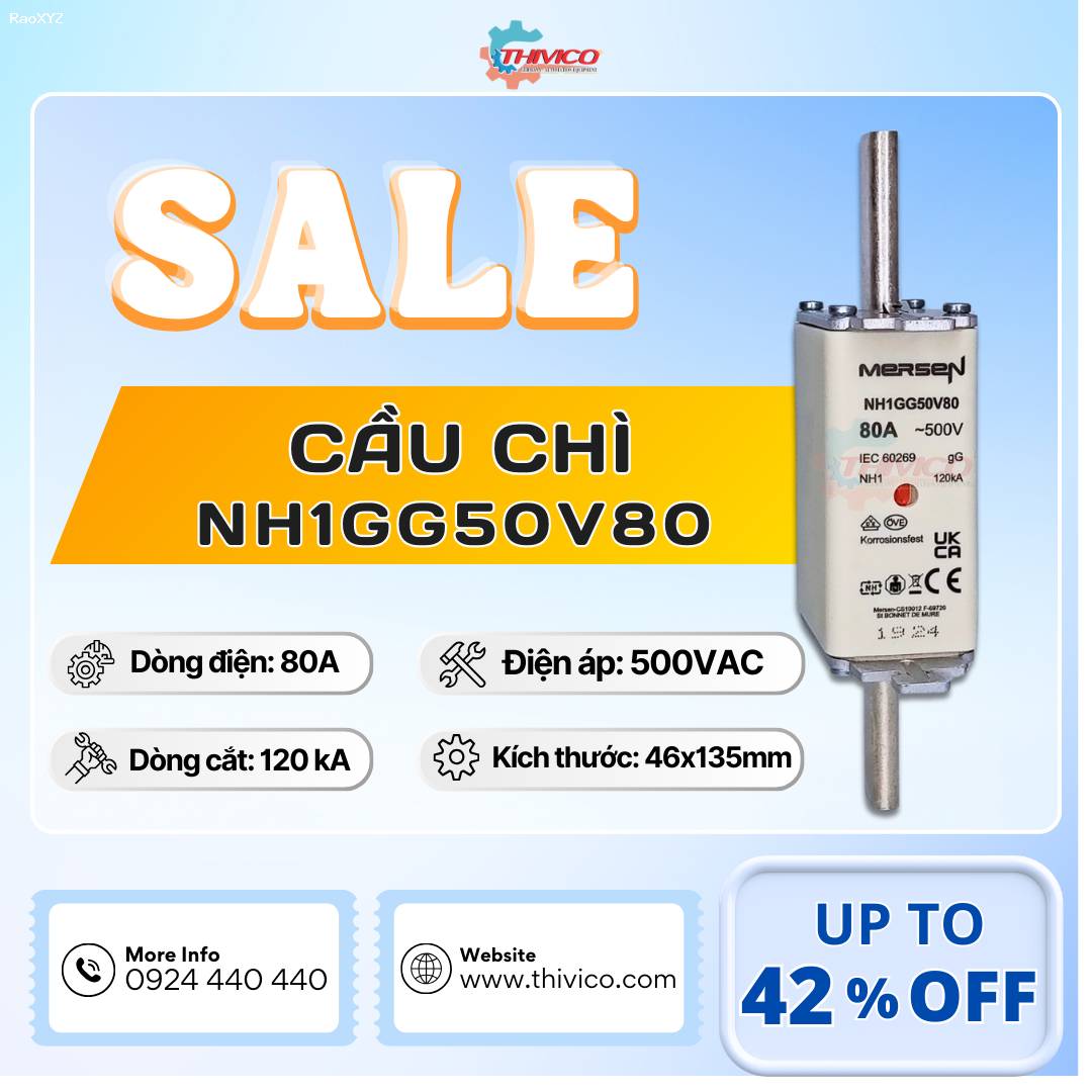 Cầu chì Mersen NH1GG50V80