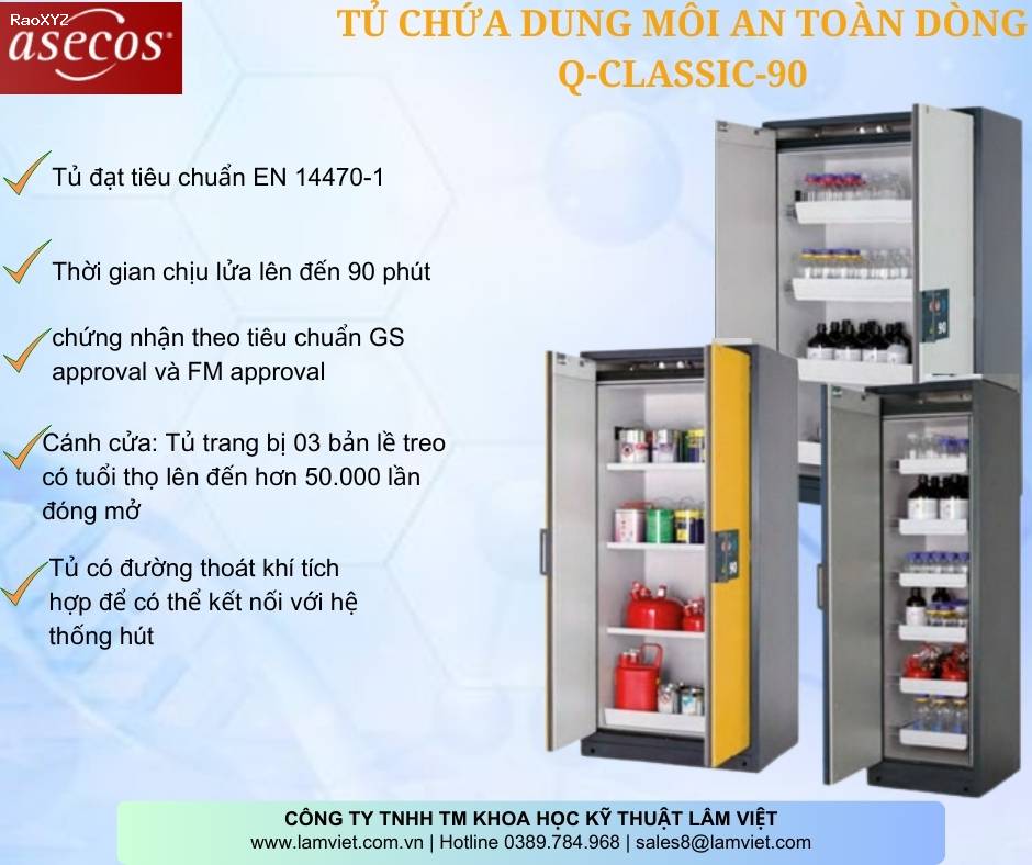 Tủ Chứa Dung Môi An Toàn Cho Phòng Thí Nghiệm Q-CLASSIC-90