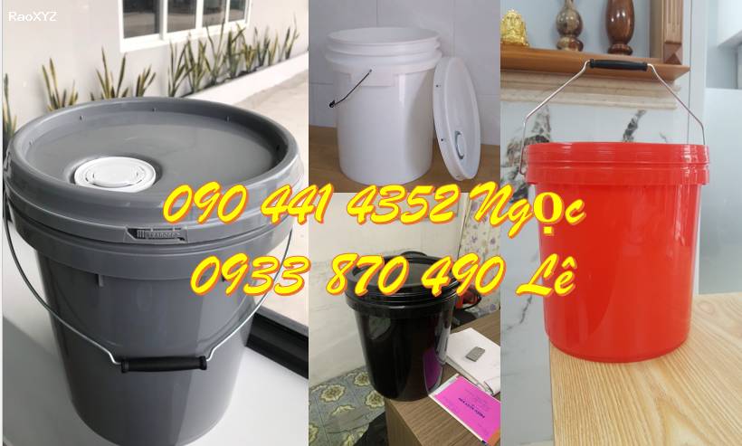 Xô nhựa 5 lít đựng vật tư xây dựng, thùng nhựa 10 lít đựng dầu nhớt, vỏ thùng sơn 12 lít chất lượng tốt